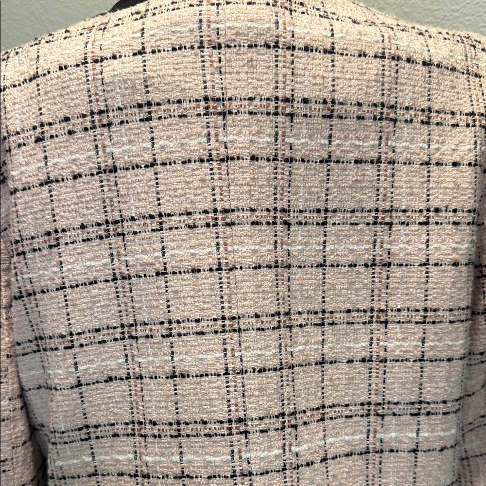 Women's Black and Pink Tweed Jacket - Picture 7 of 12